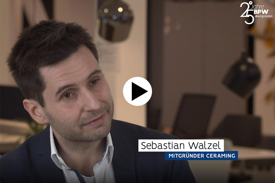 Video-Interview mit CerAMing-Mitgründer Sebastian Walzel zum Businessplan-Wettbewerb 2020 Link zum Video auf der Businessplan-Wettbewerb-Website
