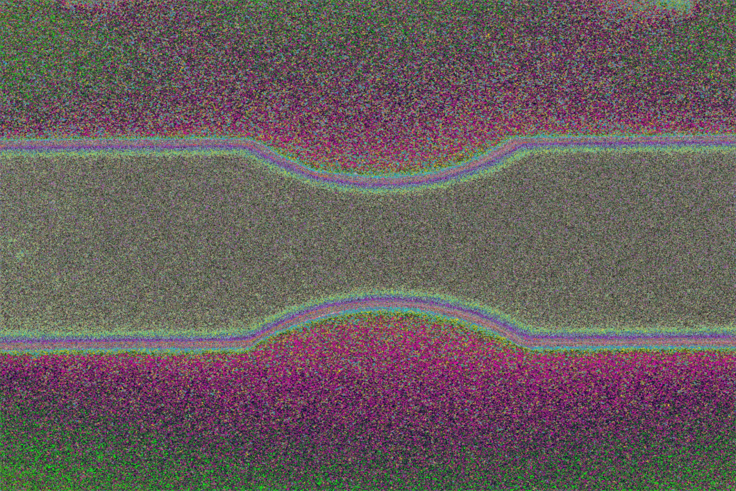 Paper des Monats 7/2020: TF Energie Neutronenbild einer wasserstoffhaltigen Zugprobe aus Stahl in Falschfarben.