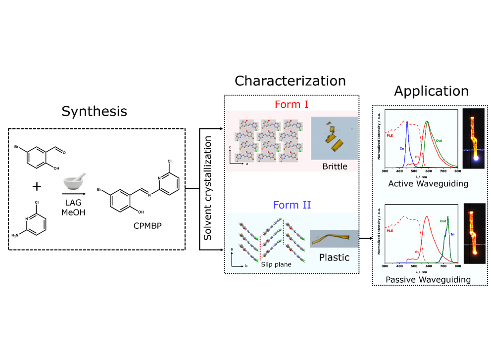 Paper des Monats 12/2021: TF Material Grafik: Ein flexibler Kristall wurde designt und synthetisiert.
