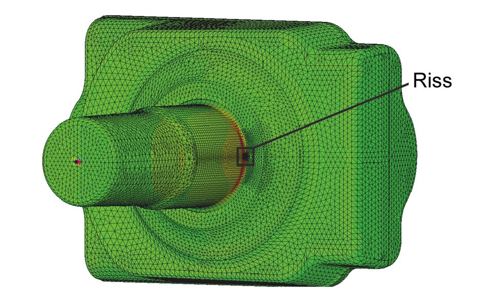 Simulation eines verformten Achsschenkels Simulation eines verformten Achsschenkels