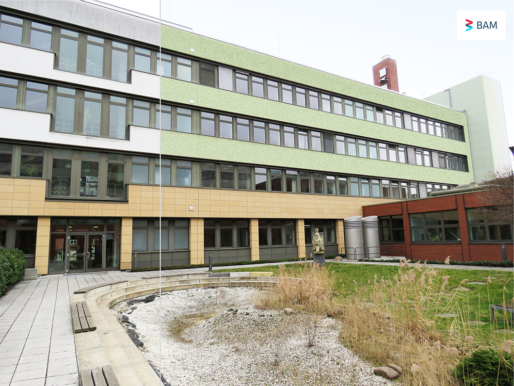 Vision einer Fassade mit Algenbewuchs