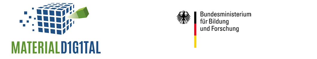 Logos of MaterialDigital and BMBF