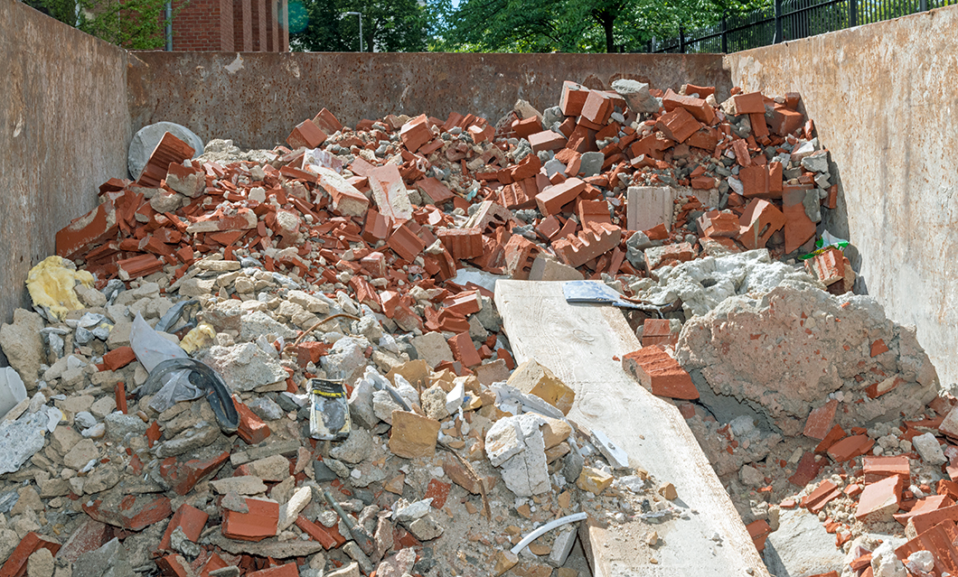 Building rubble, broken bricks