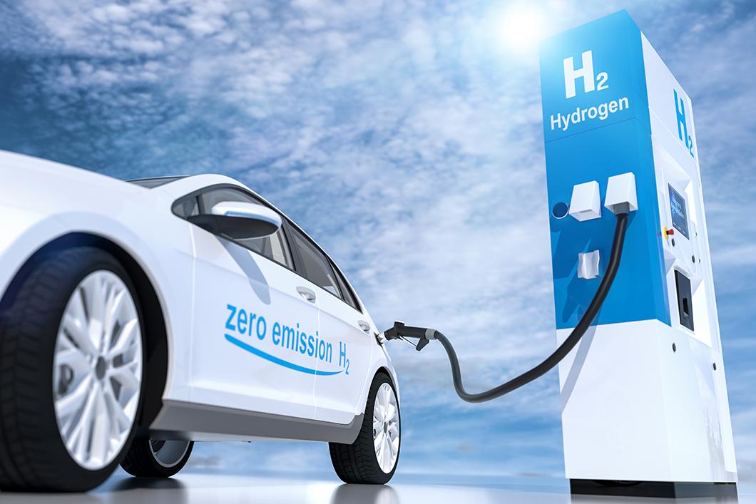 Auto an Wasserstofftankstelle