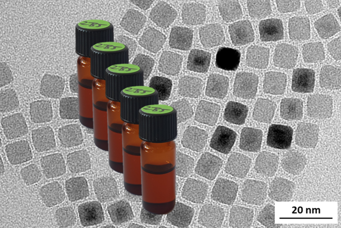 Paper of the month 01/2024: TF Analytical Science Electron micrograph of iron oxide nanocubes and their bottled dispersion as new CRM BAM-N012