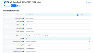 Screenshot der erweiterten Suche aus der DGG-Info Kachel Vorschau