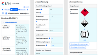 Screenshots der mobilen Ansicht der DGG-Info Kachel Vorschau
