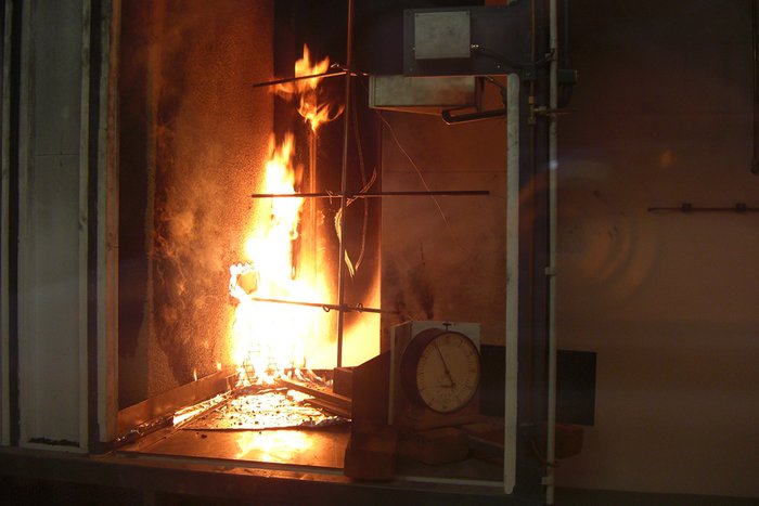 Fire testing of a facade