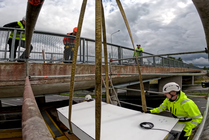 Installation des XL Scanners von GSCAN an der Mäo-Brücke in Estland.