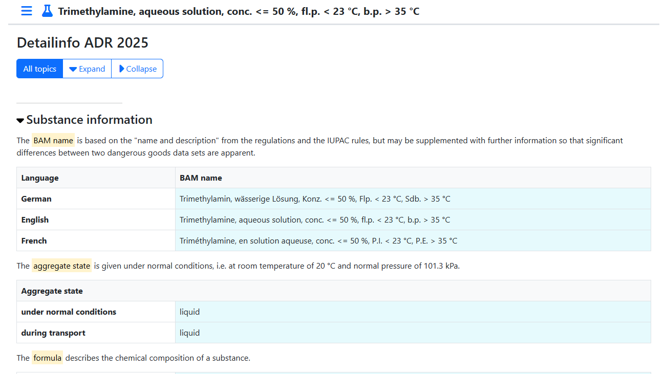 Screenshot of Detailinfo Names in DGG-Info Tile preview