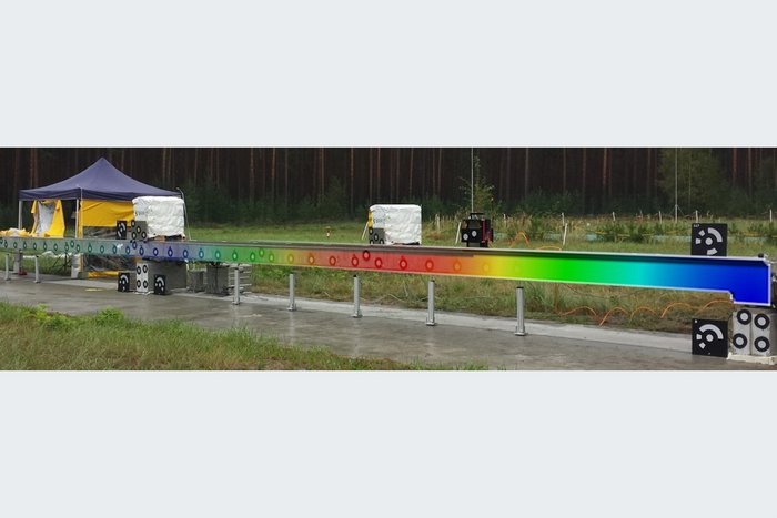Paper of the Month 06/2023: TF Infrastructure The photo shows the experimental setup with a demonstrator bridge on a smaller scale