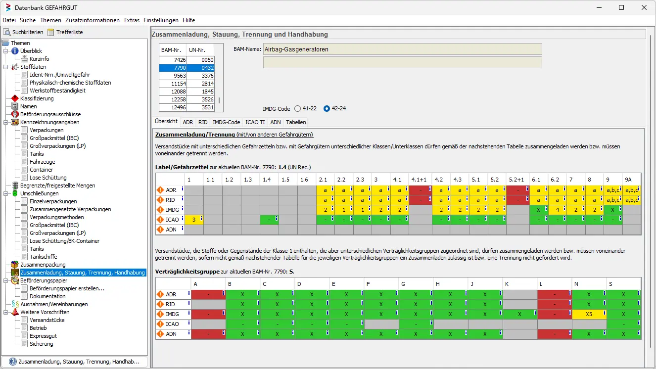 Screenshot from the non-radioactive materials research theme separation