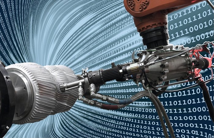 Roboterarm mit  Kaltgasspritzanlage 