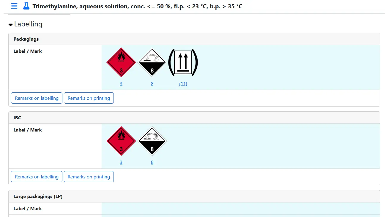Screenshot of Detailinfo Labelling in DGG-Info