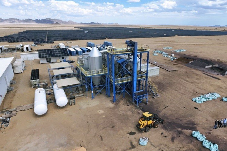 The hydrogen rotary kiln in Oshivela, Namibia.