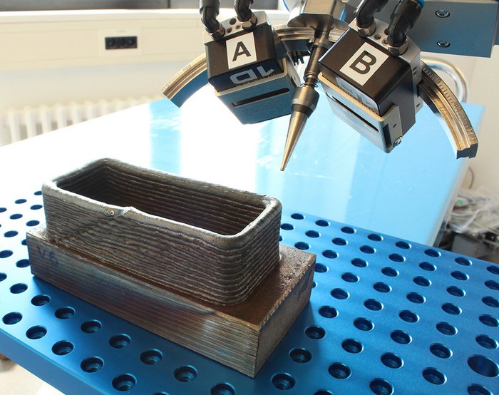 Residual stress analysis on a generatively welded component sample made of high-strength steel