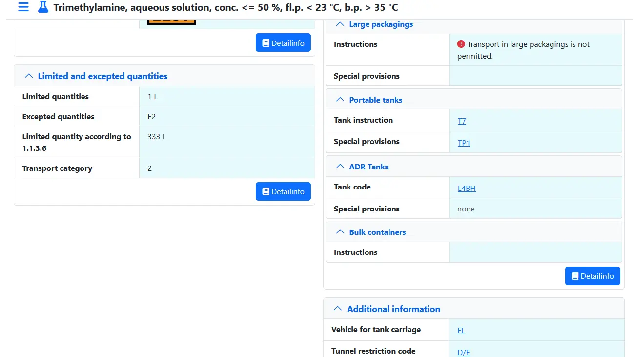 Screenshot of Shortinfo in DGG-Info