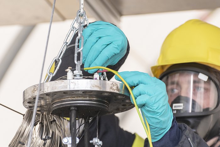 Test stand on the BAM Test Site for Technical Safety in Brandenburg: Test of a lithium-ion battery