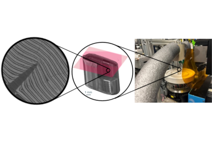 Kritisch geschädigte Li-Ionen-Zelle im Aufbau für Synchrotron Röntgentomographische Experimente an der BAMline. 