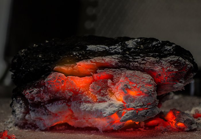 Ignited hard coal