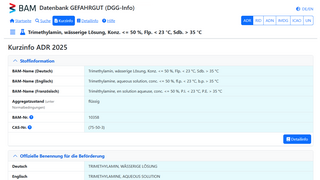Screenshot der Kurzinfo aus der DGG-Info Kachel Vorschau