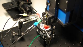And this is what a scanning microscope looks like: here it is the setup for experiments allowing the analysis of localised corrosion processes. Tile preview