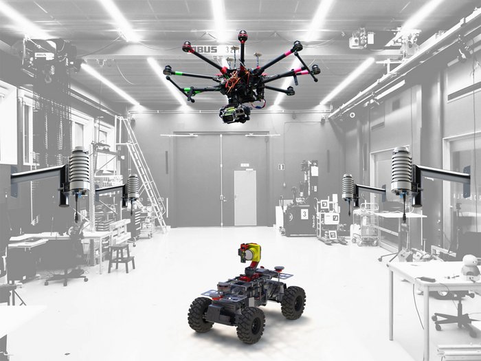 Drone with ground robot