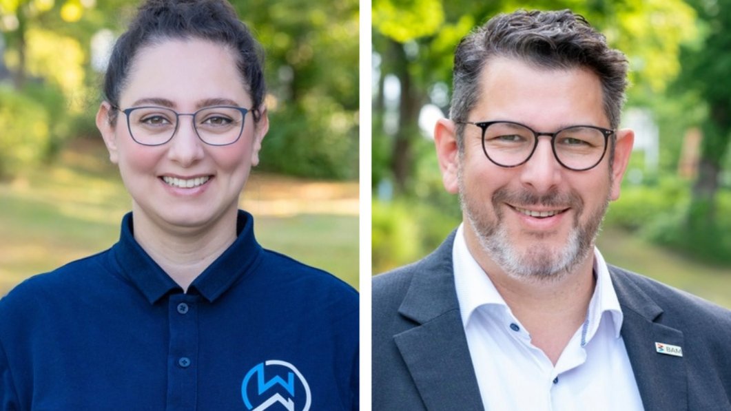  Fatma Nur Akyel vom BAM Start-up WeldNova und Korrosionsexperte Gino Ebell. 