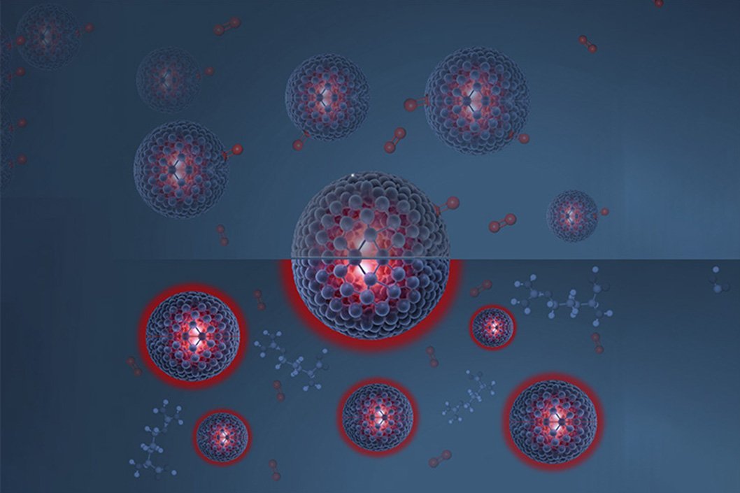 Protection at the Nanoscale: Silica particles shield luminescent molecules from oxygen &ndash; their luminosity lasts longer.